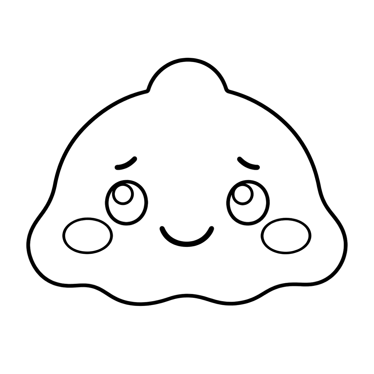 照れたスライムのぬりえ用線画