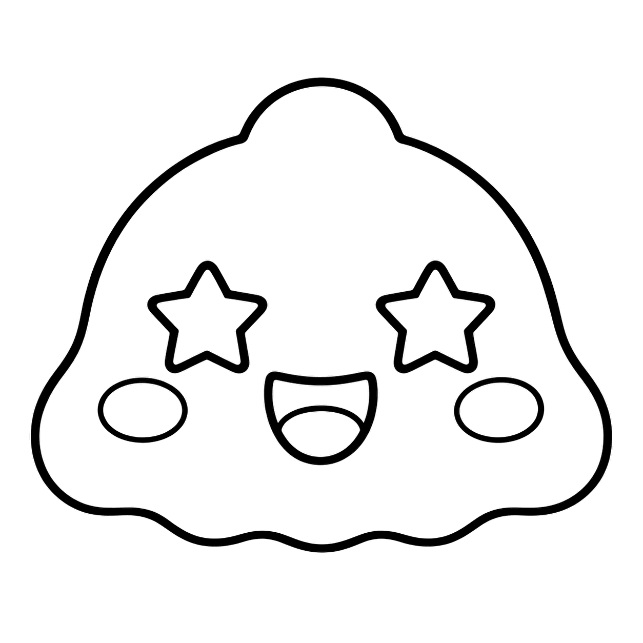 星目のスライムのぬりえ用線画