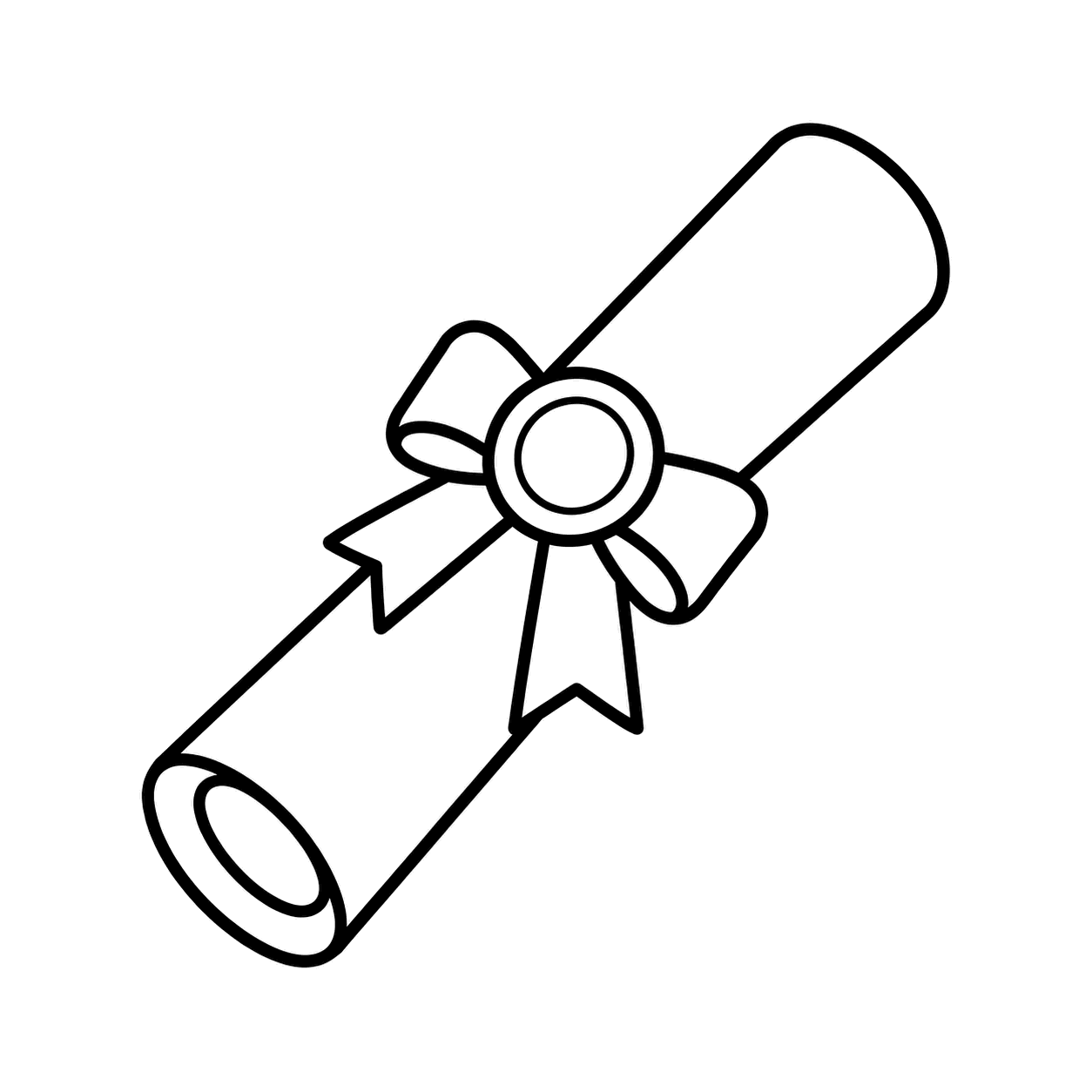 卒業証書ロールのぬりえ用線画（卒業式・卒園式のイラスト・ぬりえ24種類）