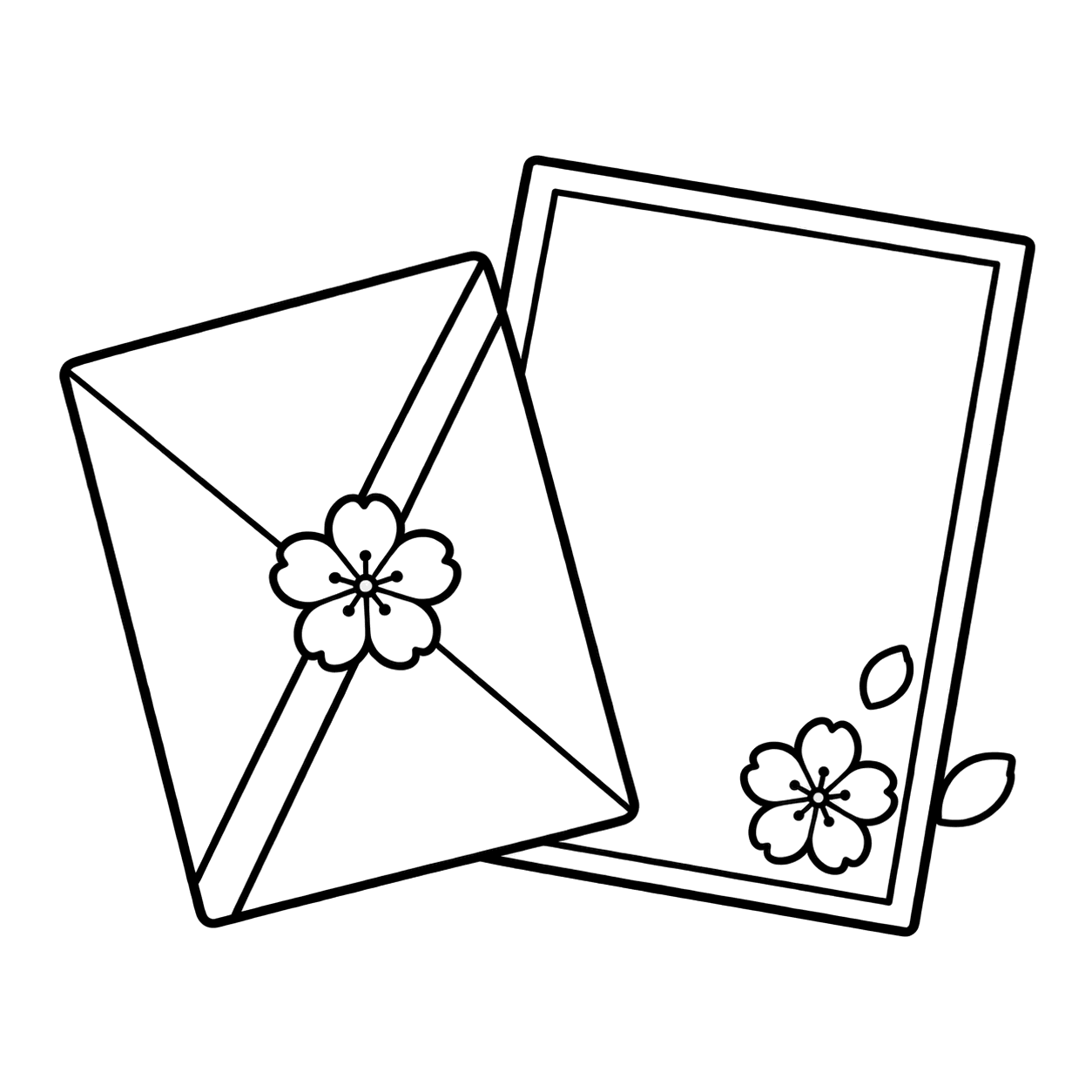 白紙の別れの手紙のぬりえ用線画