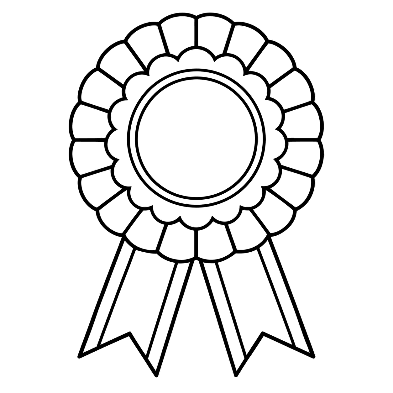 卒業式のロゼットのぬりえ用線画