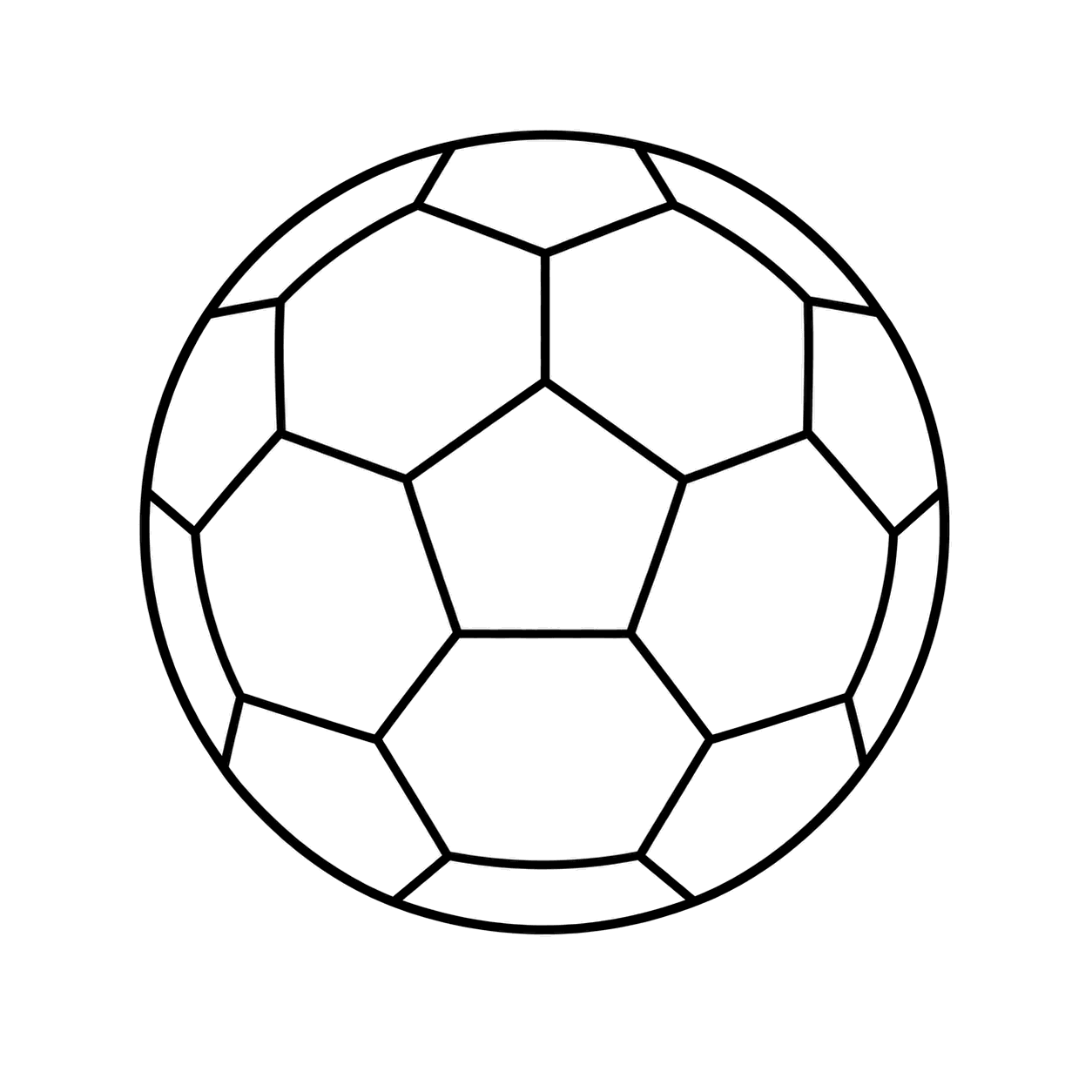 サッカーボールのぬりえ用線画（スポーツ用品のイラスト・ぬりえ24種類）