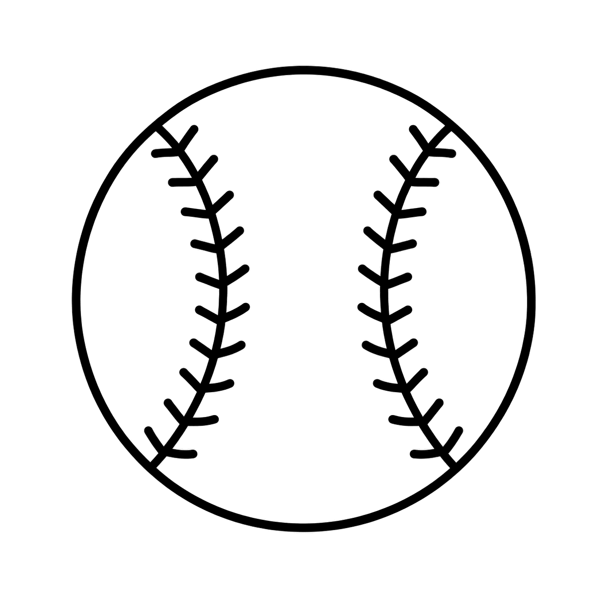 野球ボールのぬりえ用線画