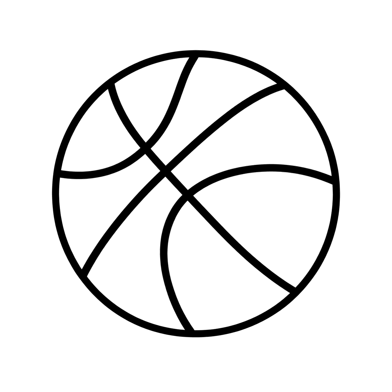 バスケットボールのぬりえ用線画