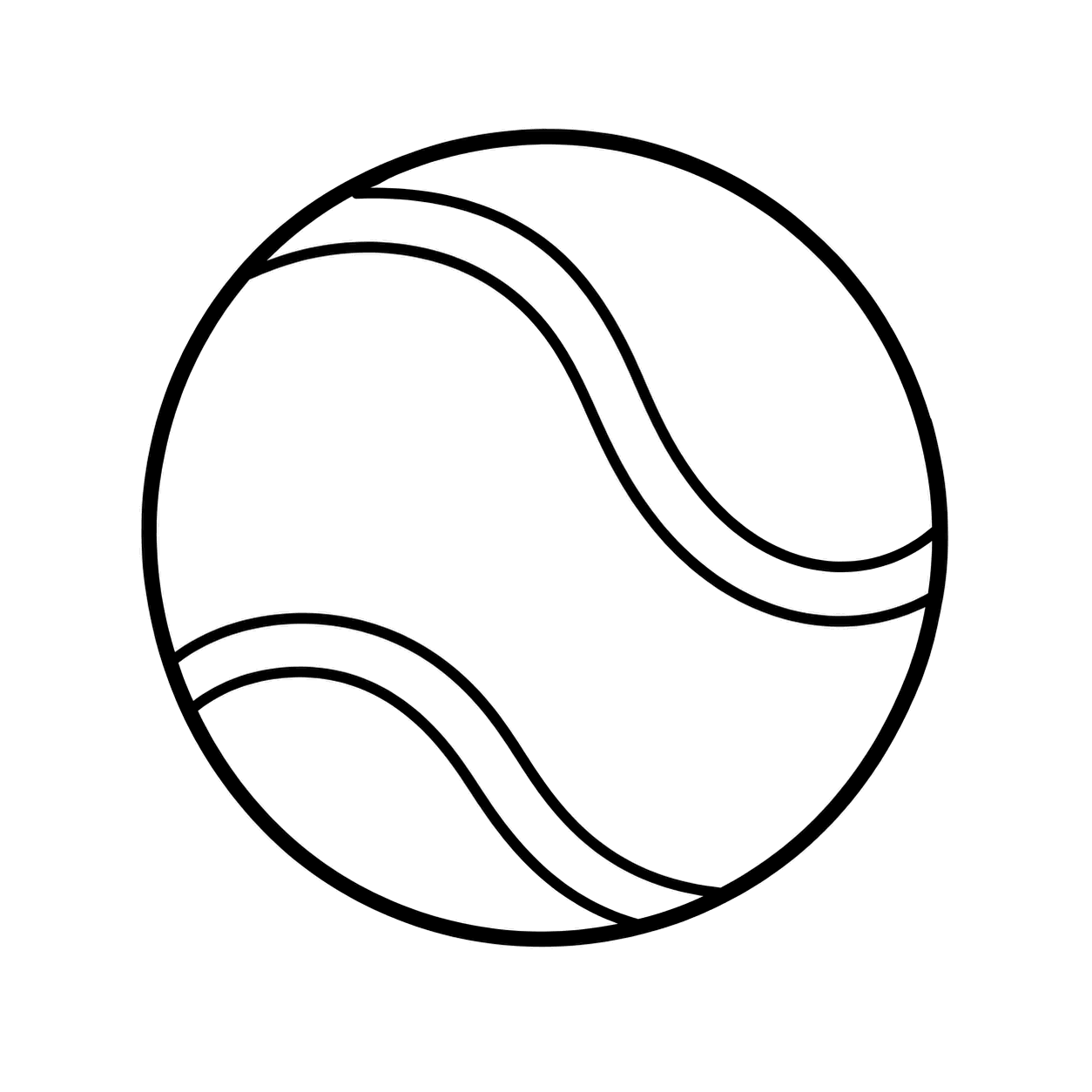 テニスボールのぬりえ用線画