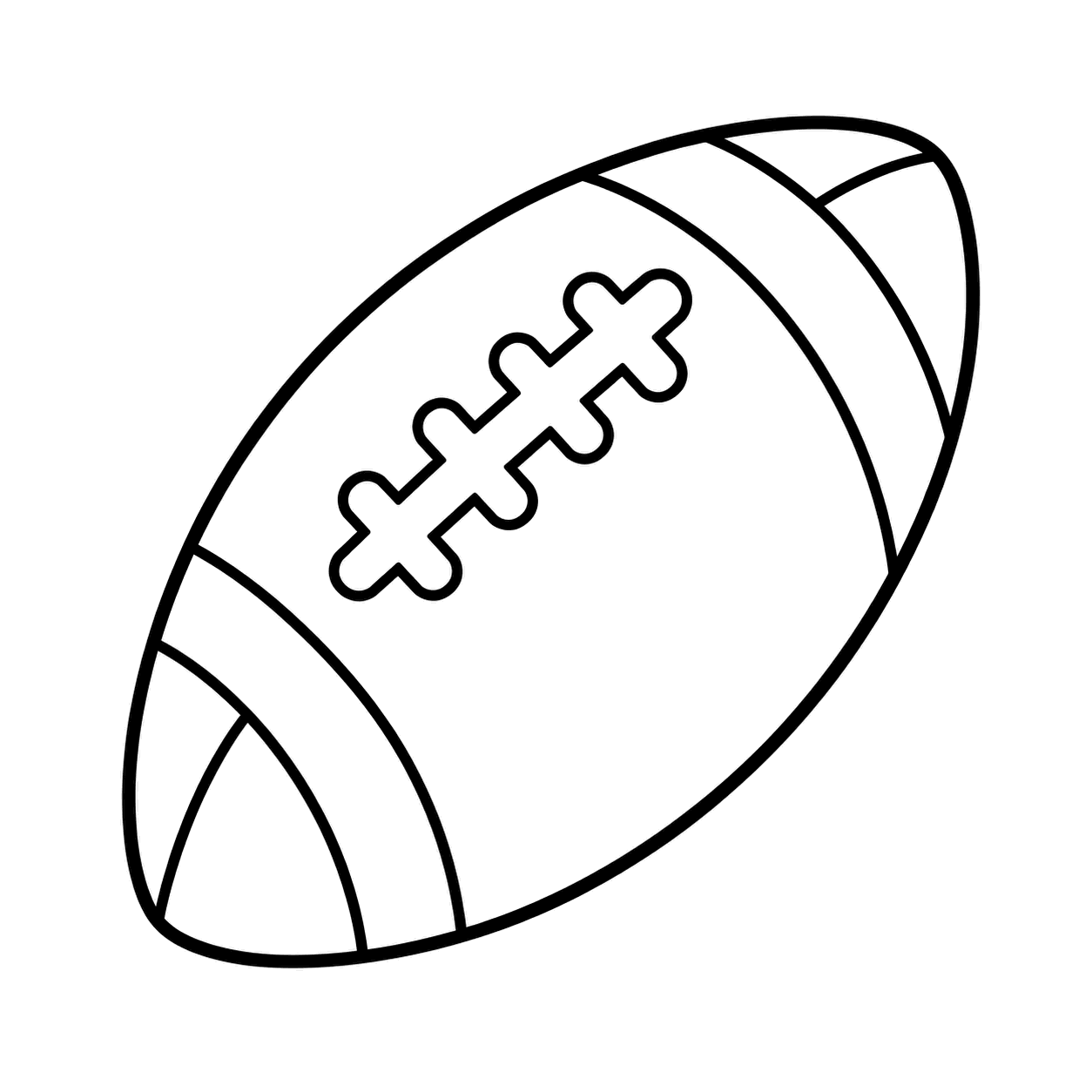 ラグビーボールのぬりえ用線画