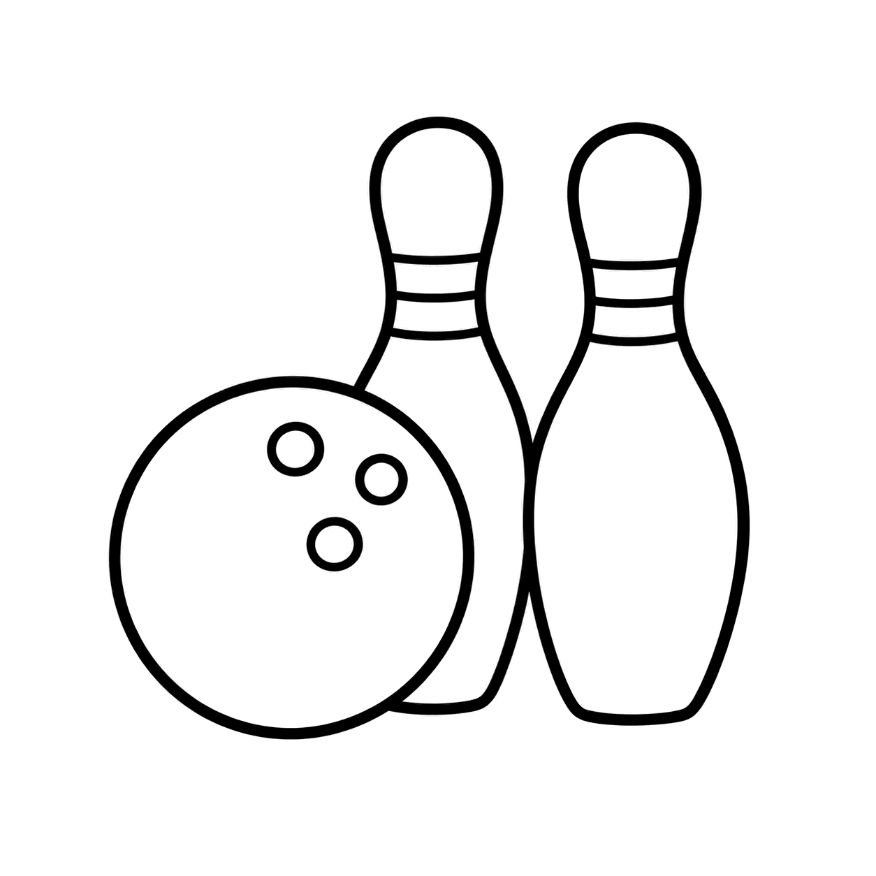 ボウリングのぬりえ用線画