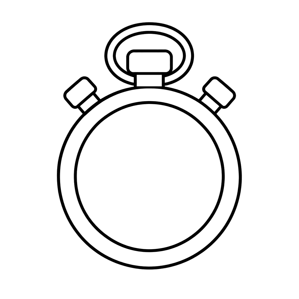ストップウォッチのぬりえ用線画
