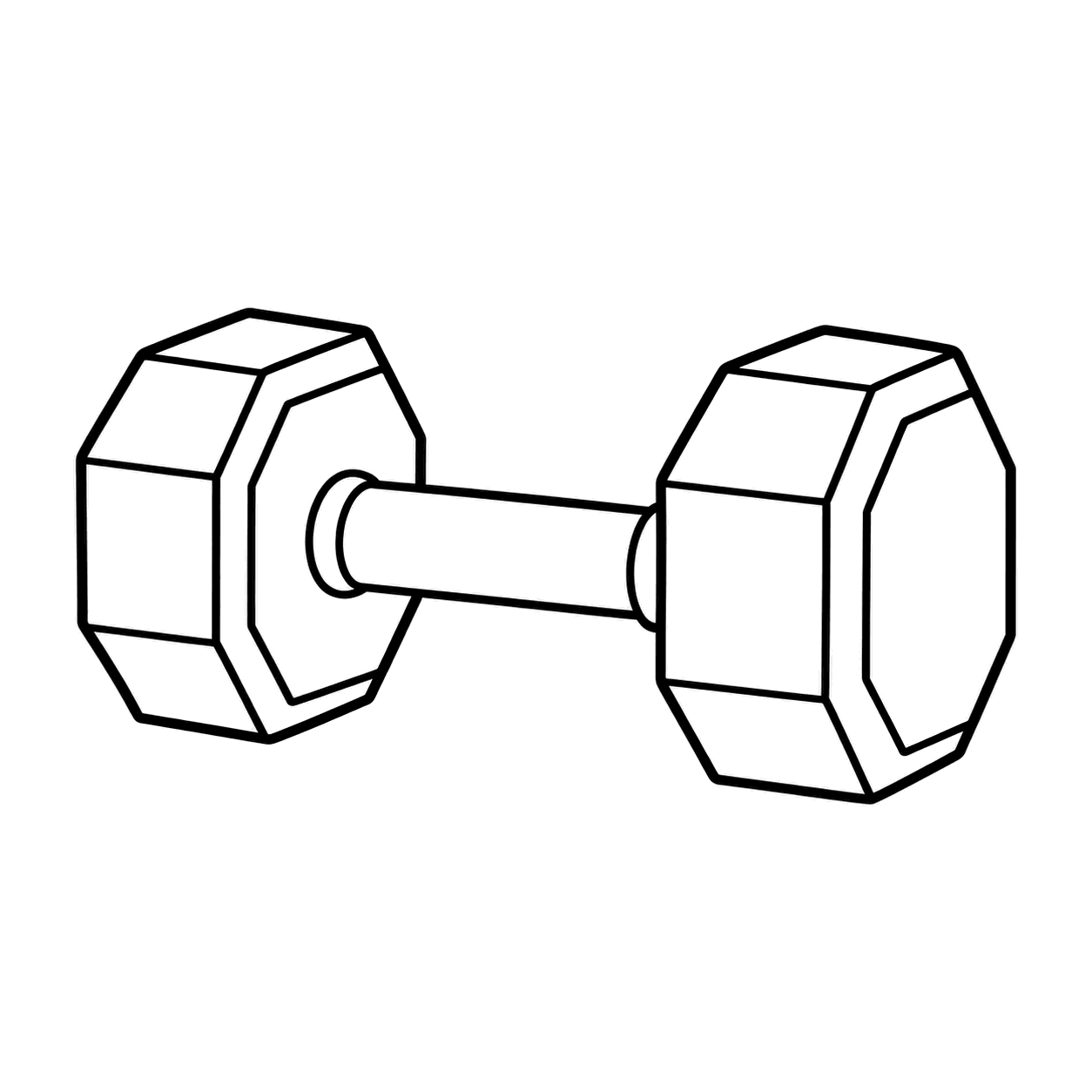 ダンベルのぬりえ用線画