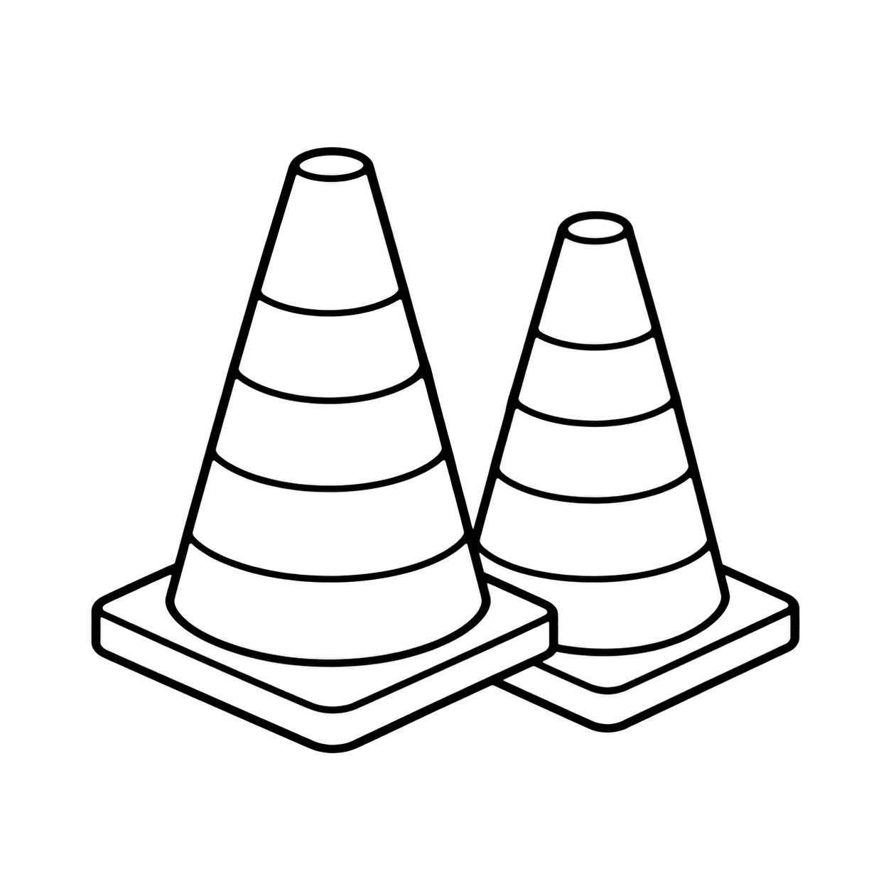 トレーニングコーンのぬりえ用線画