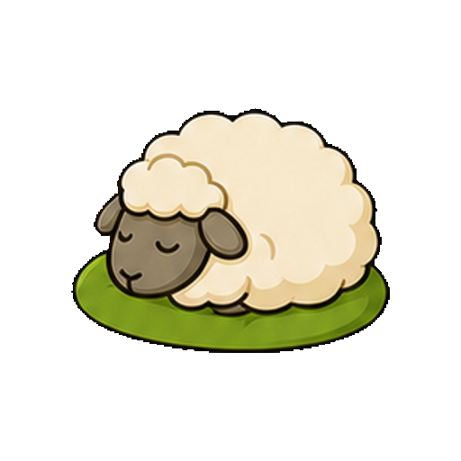 文字やロゴがない眠る羊のアイコン