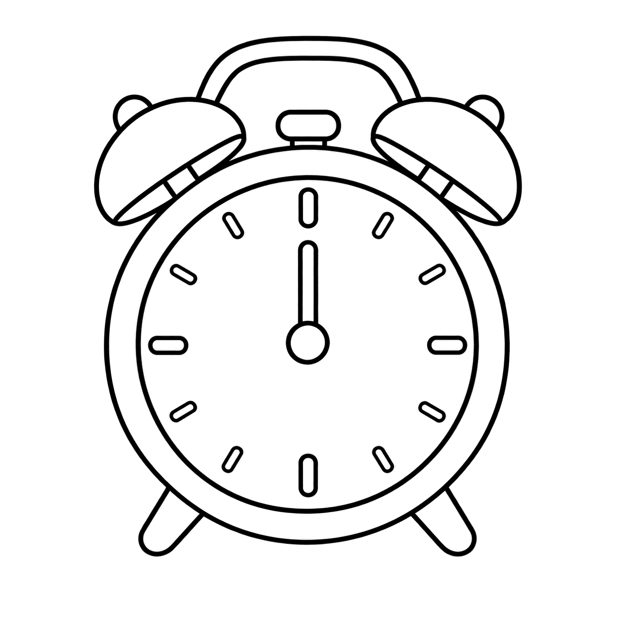 目覚まし時計のぬりえ用線画
