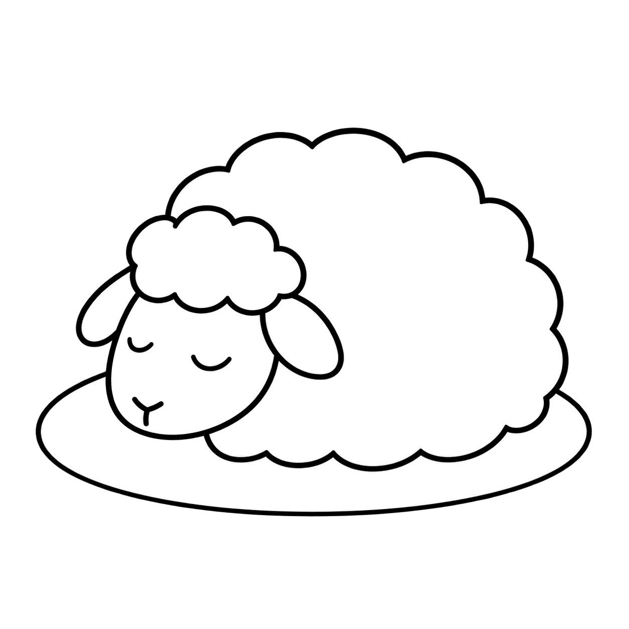 眠る羊のぬりえ用線画