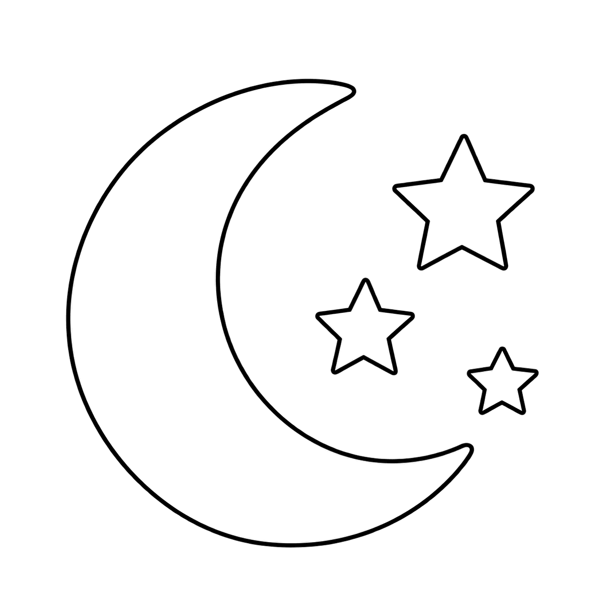 三日月のぬりえ用線画