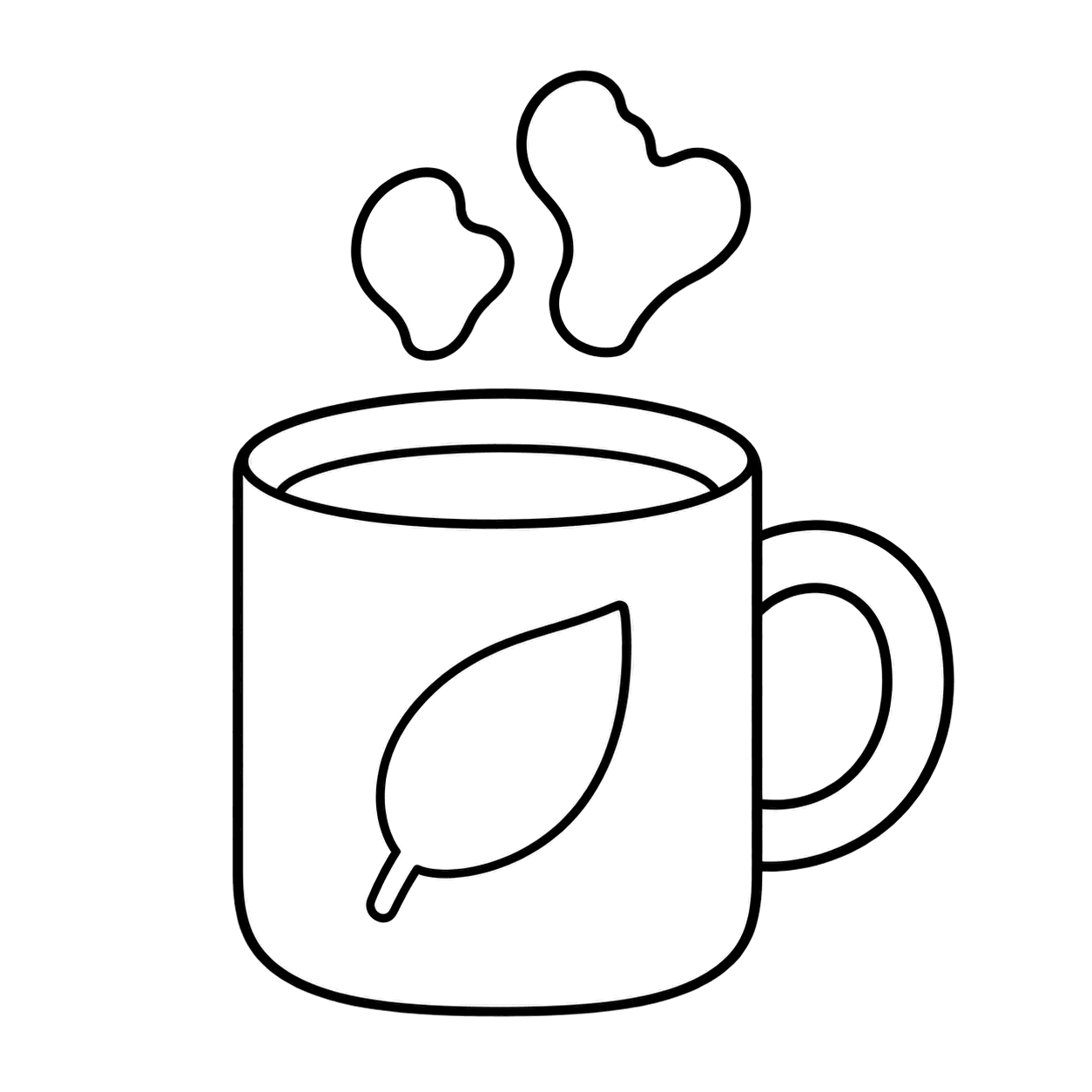 ハーブティーのぬりえ用線画