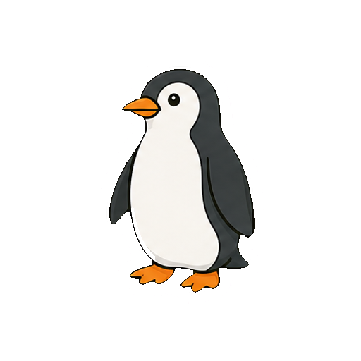 文字や服がないペンギンのアイコン