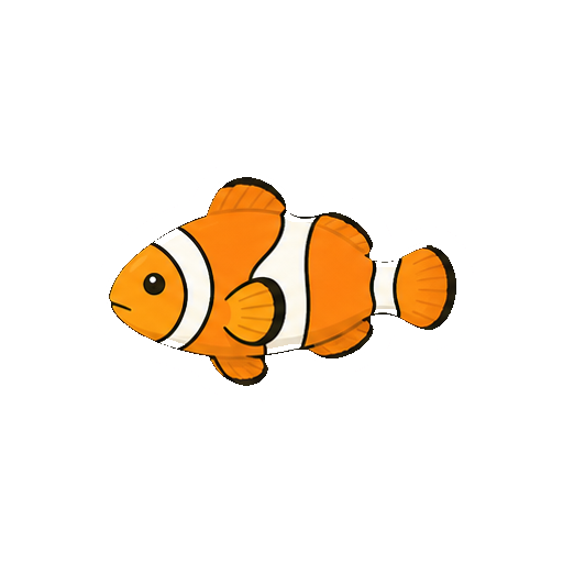 笑顔や文字がないクマノミ風の魚のアイコン