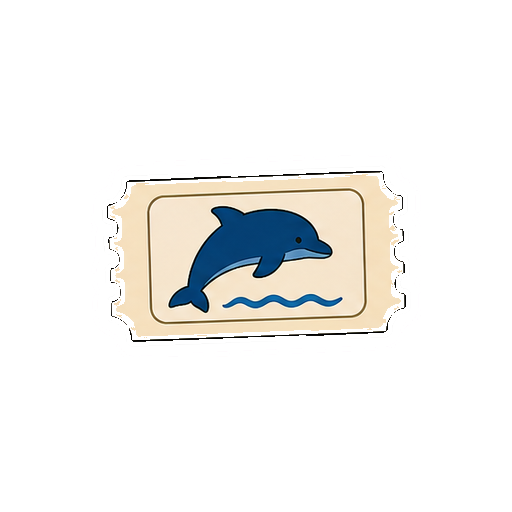 文字や数字がない水族館チケットのアイコン