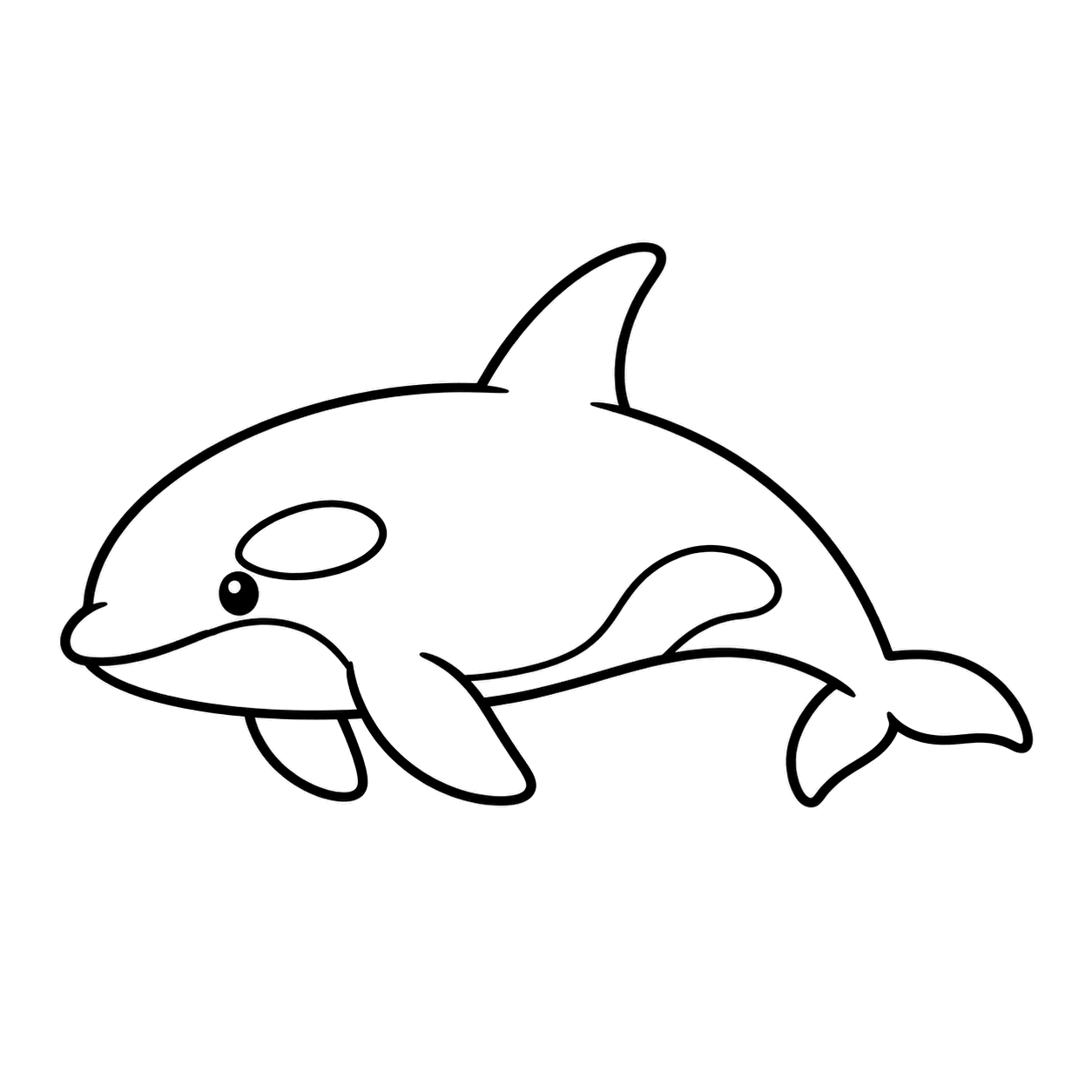 シャチのぬり絵用線画