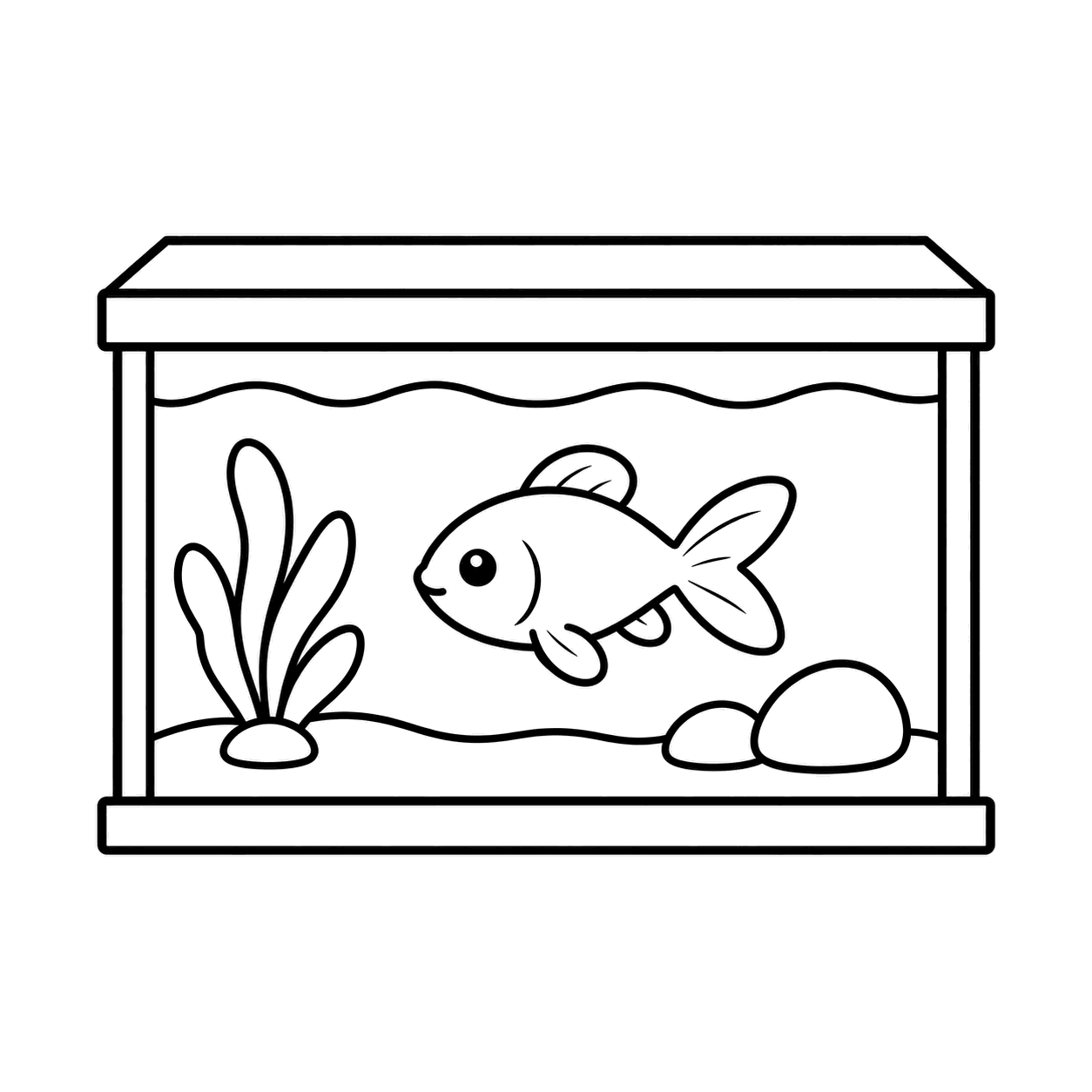 水槽のぬり絵用線画