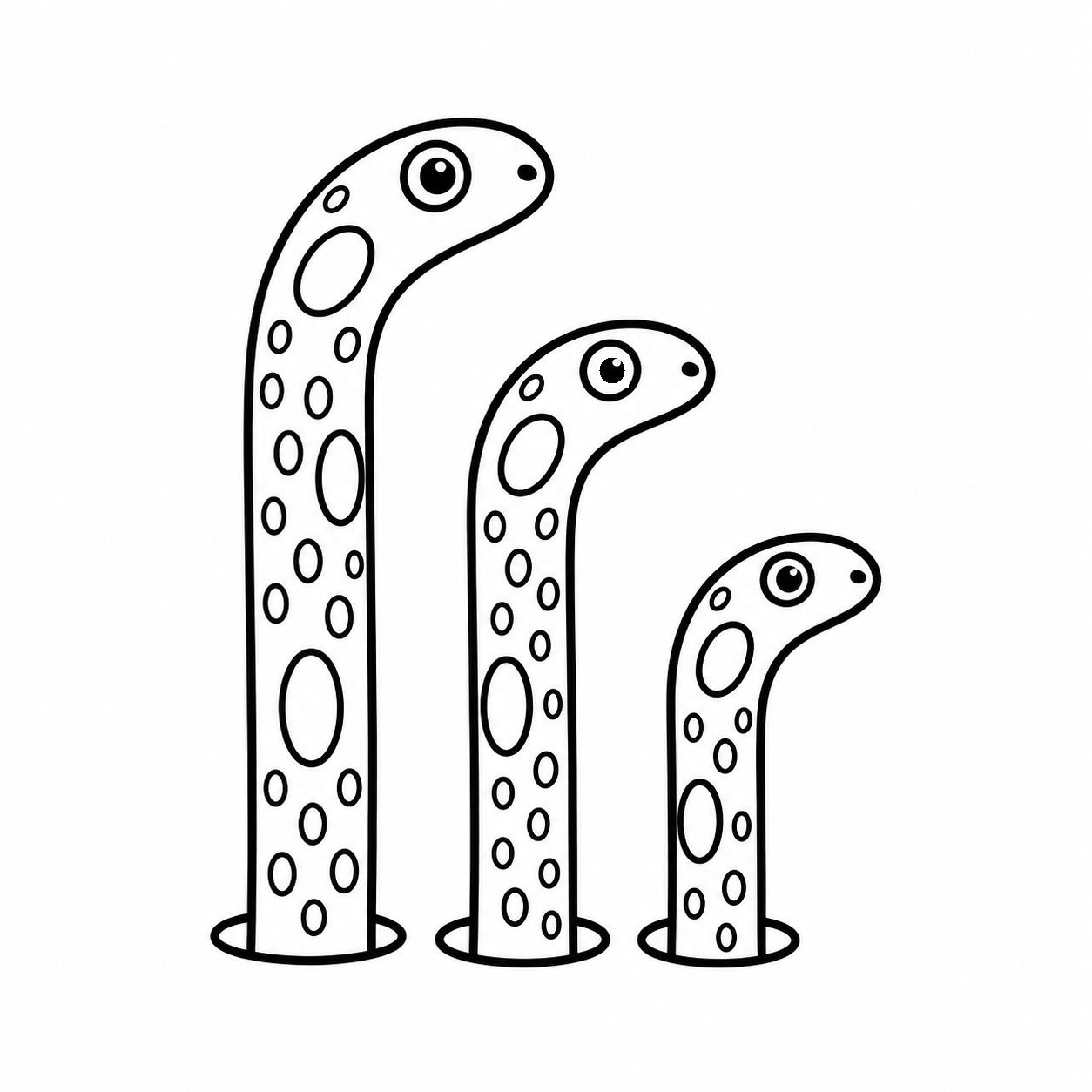 チンアナゴのぬり絵用線画