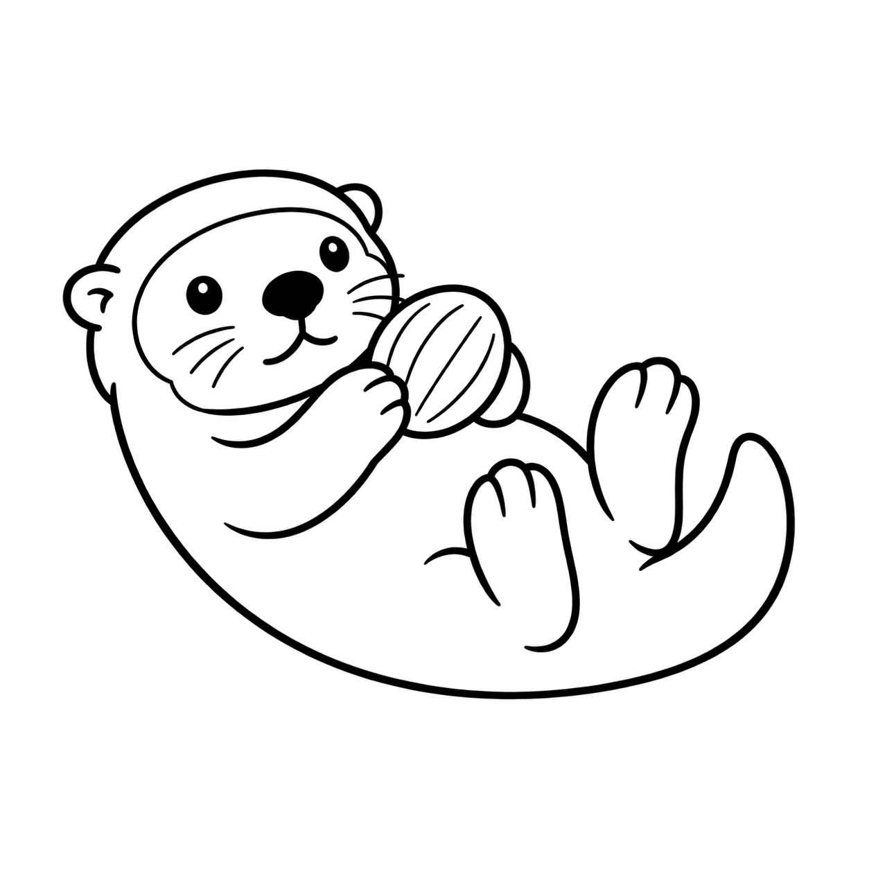 ラッコのぬり絵用線画