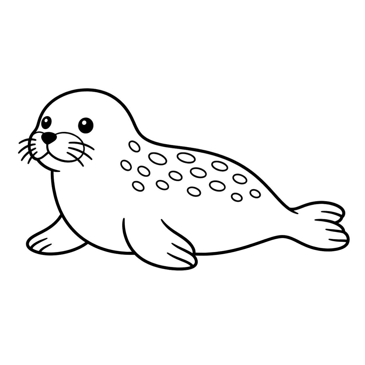 アザラシのぬり絵用線画