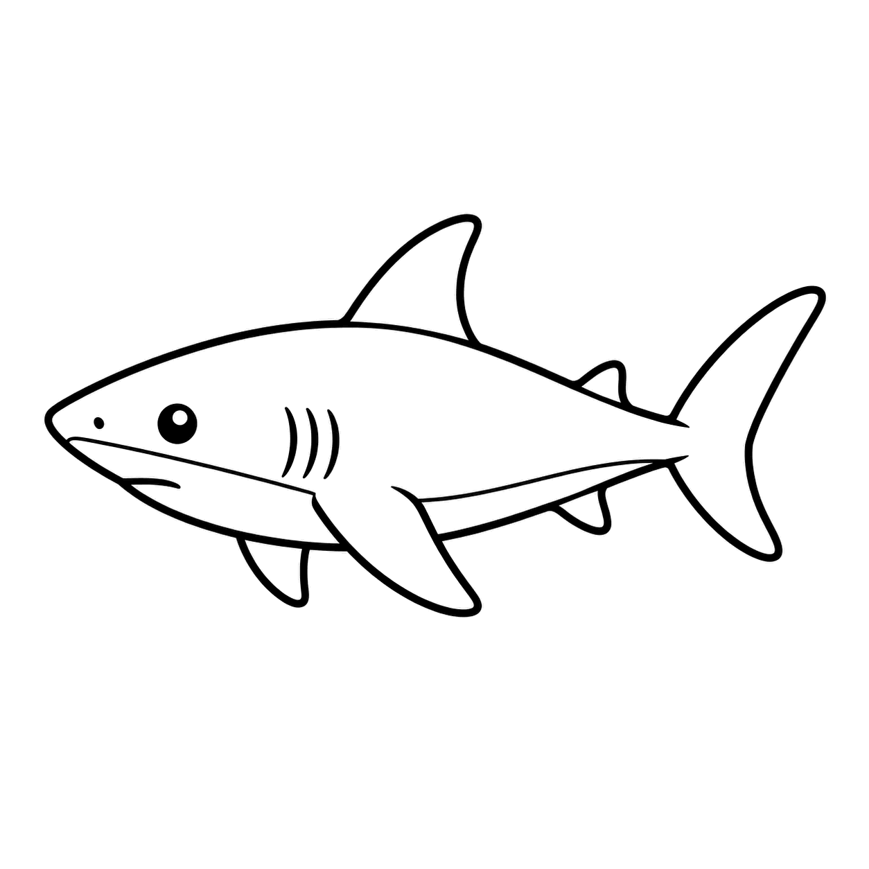 サメのぬり絵用線画
