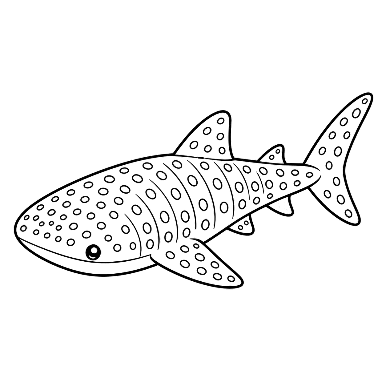 ジンベエザメのぬり絵用線画