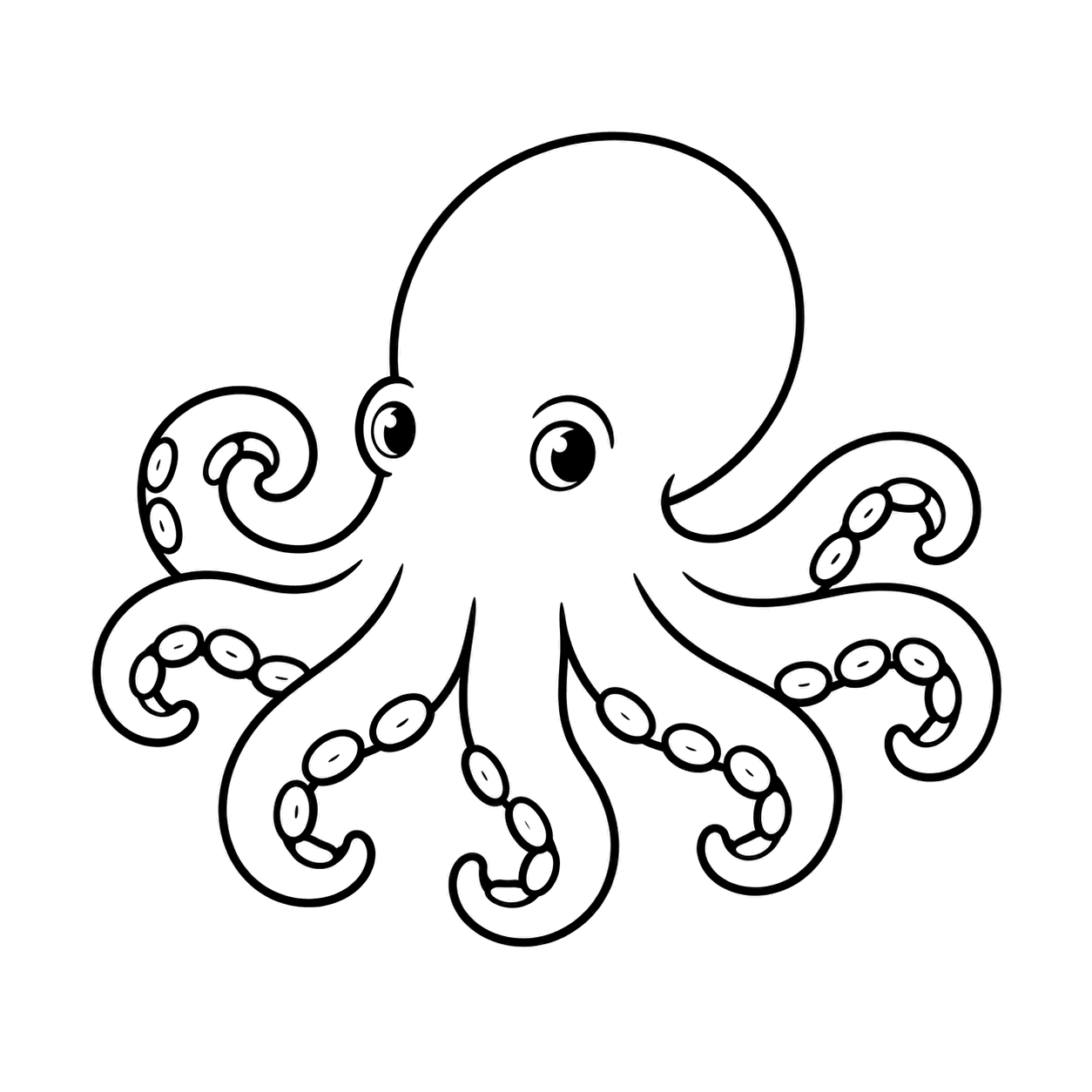 タコのぬり絵用線画