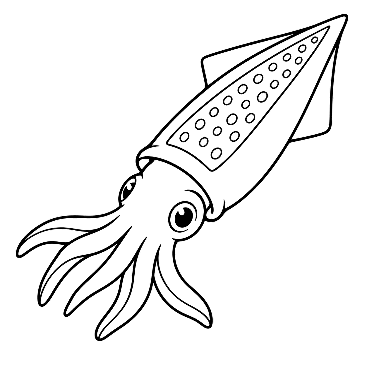 イカのぬり絵用線画