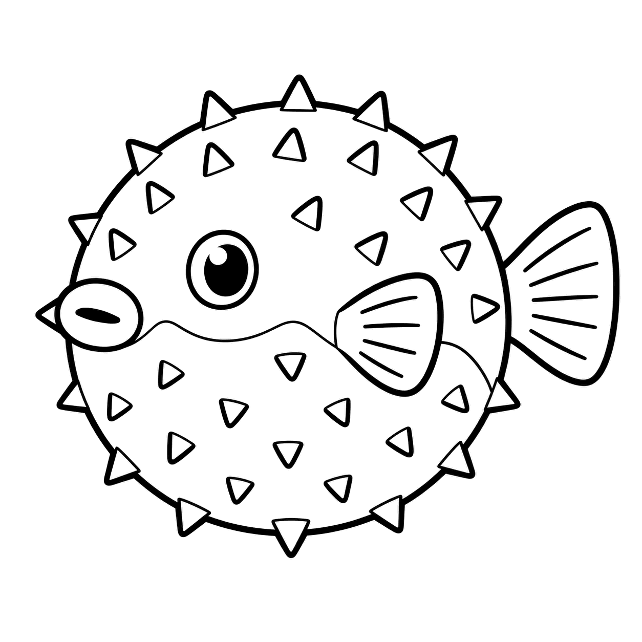 ふぐのぬり絵用線画