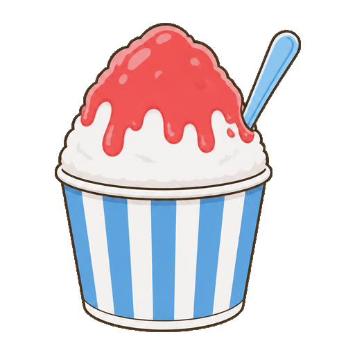 シロップがかかったかき氷のアイコン