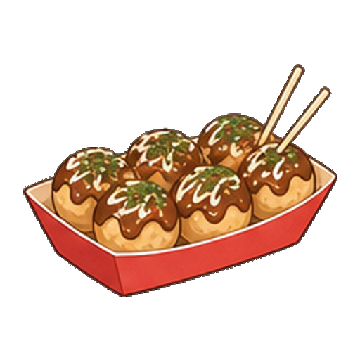 屋台のたこ焼きが入ったトレーのアイコン