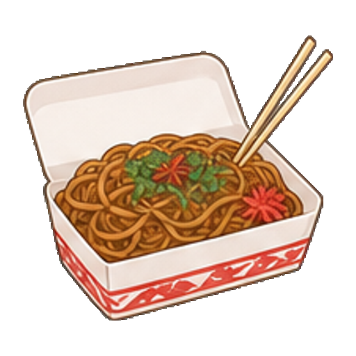 屋台の焼きそばパックのアイコン