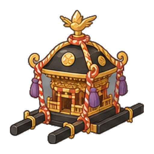 金色の屋根が付いた小さな神輿のアイコン