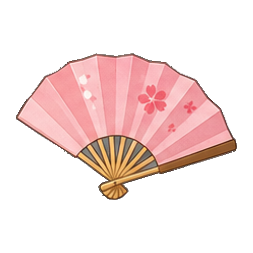 色面だけで飾った開いた扇子のアイコン