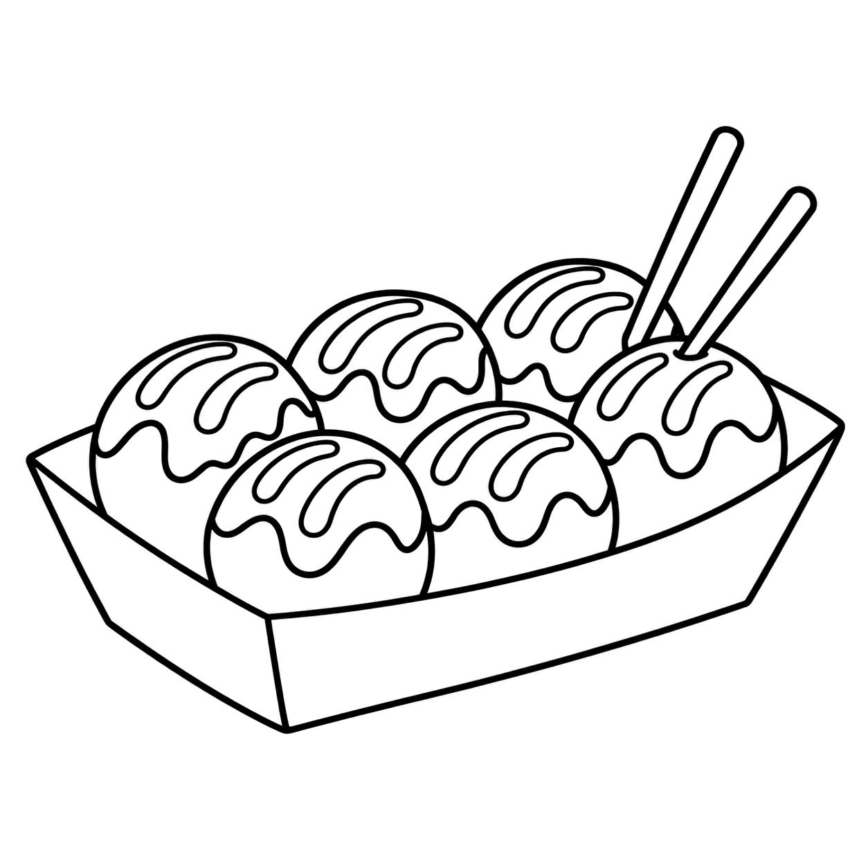 たこ焼きのぬりえ用線画