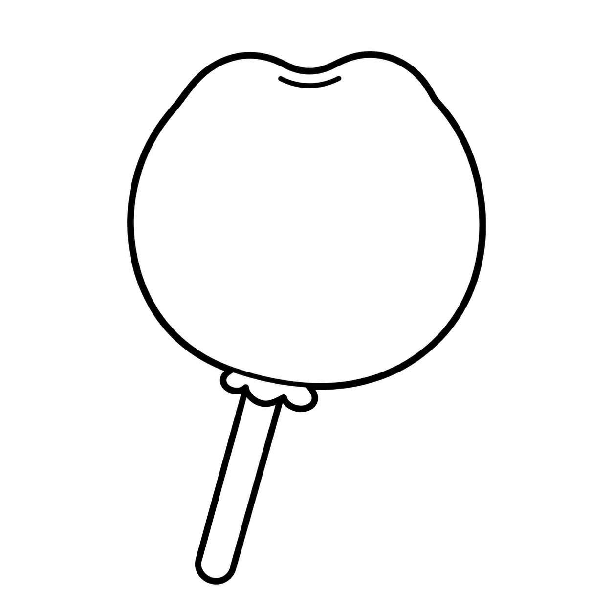 りんご飴のぬりえ用線画