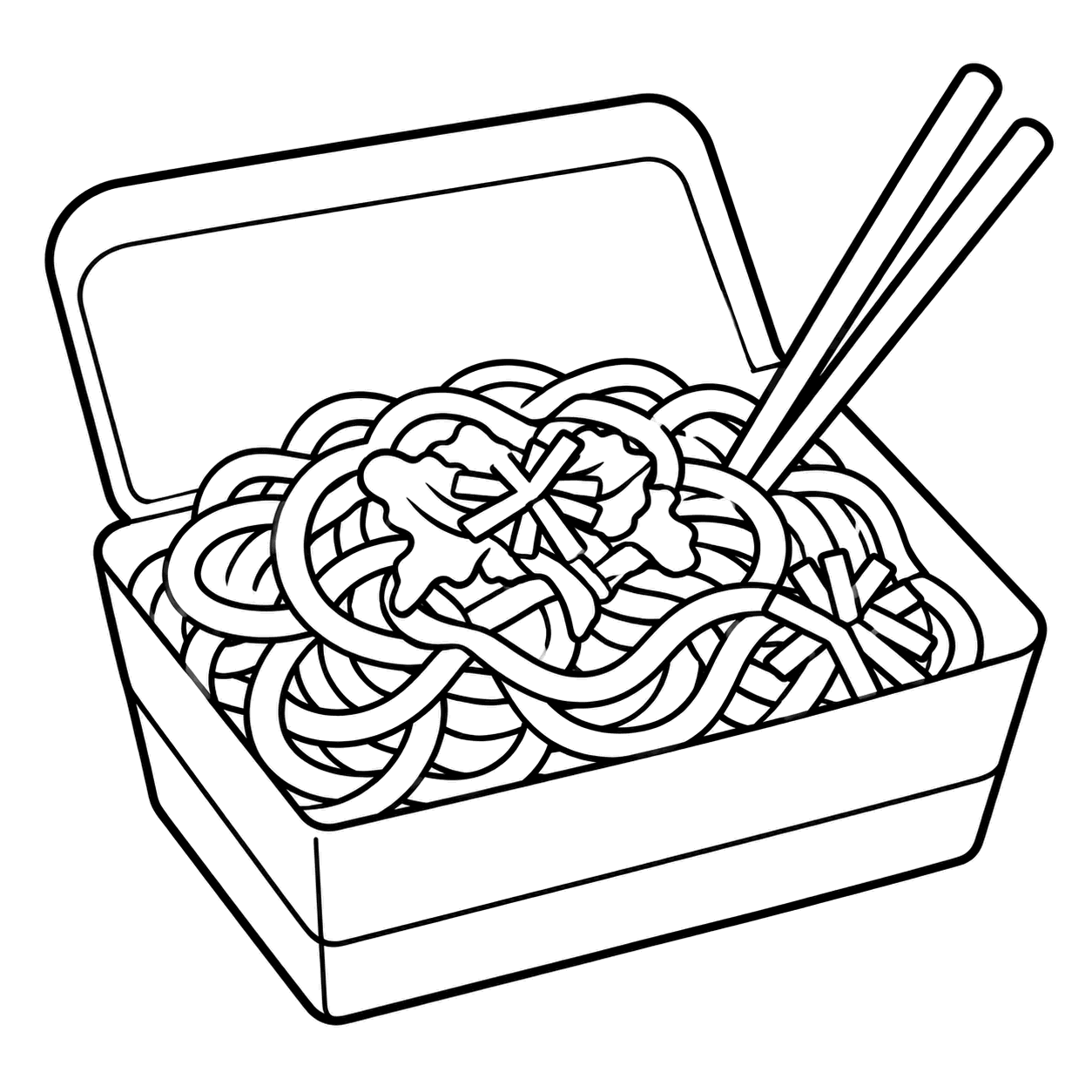 焼きそばのぬりえ用線画