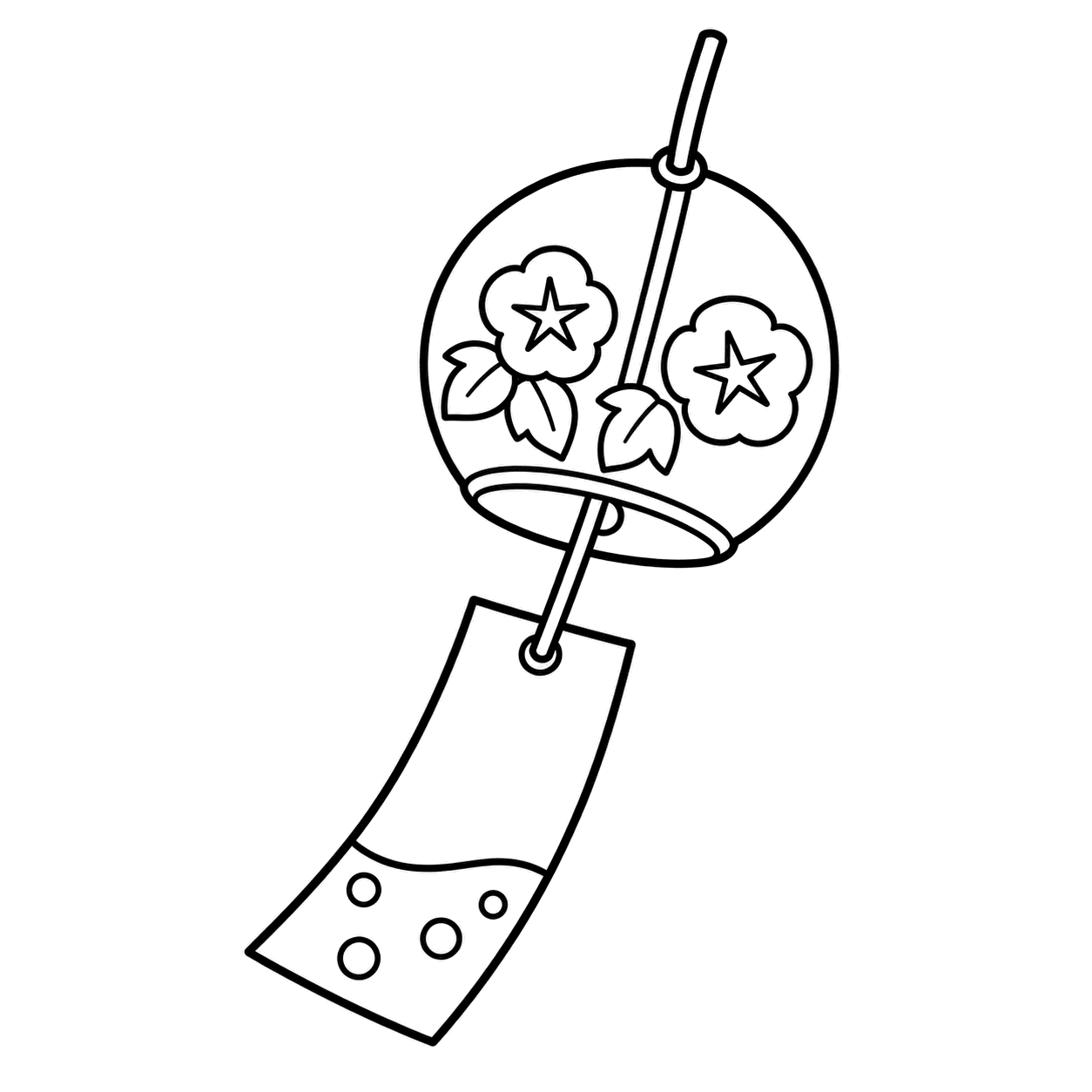 風鈴のぬりえ用線画