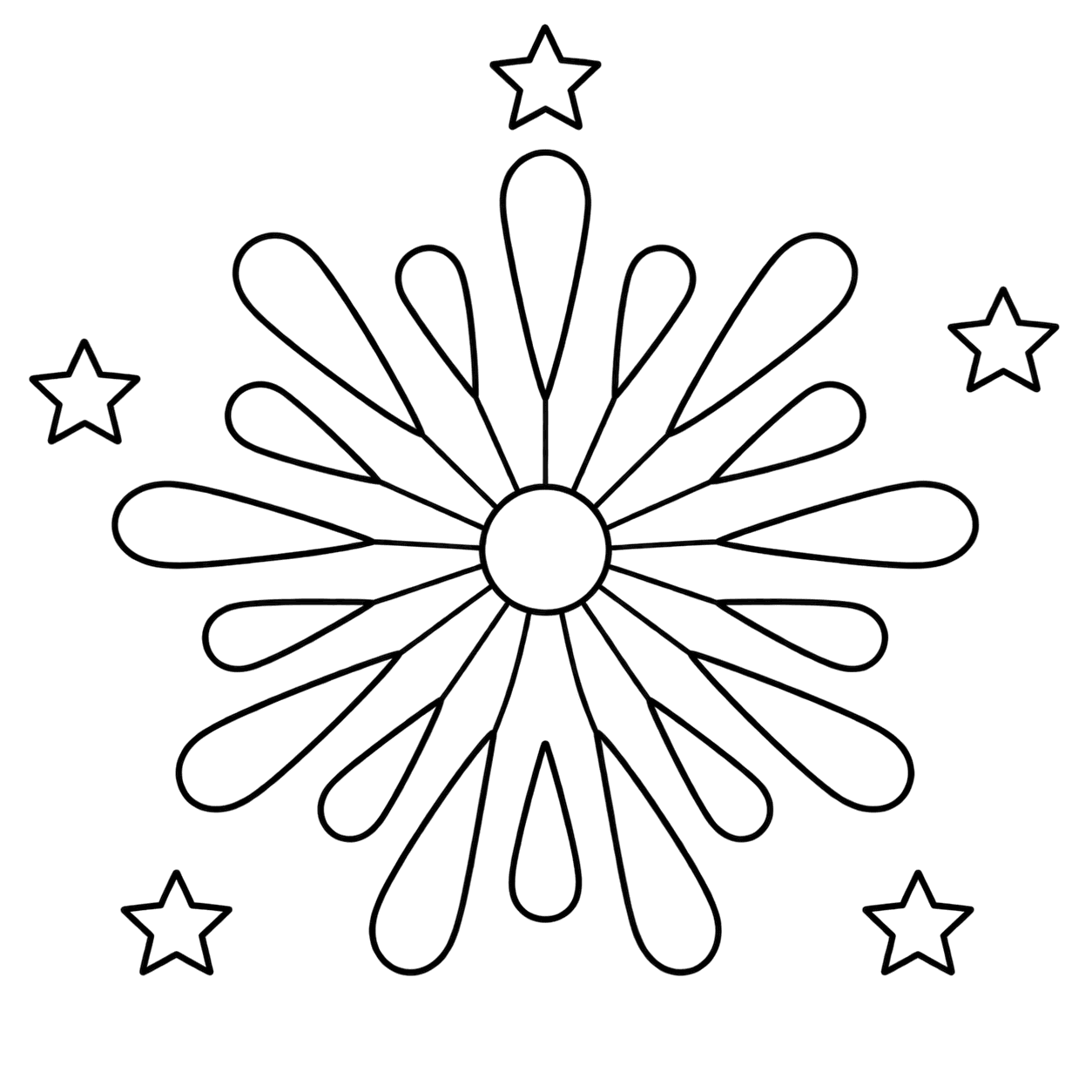 花火のぬりえ用線画