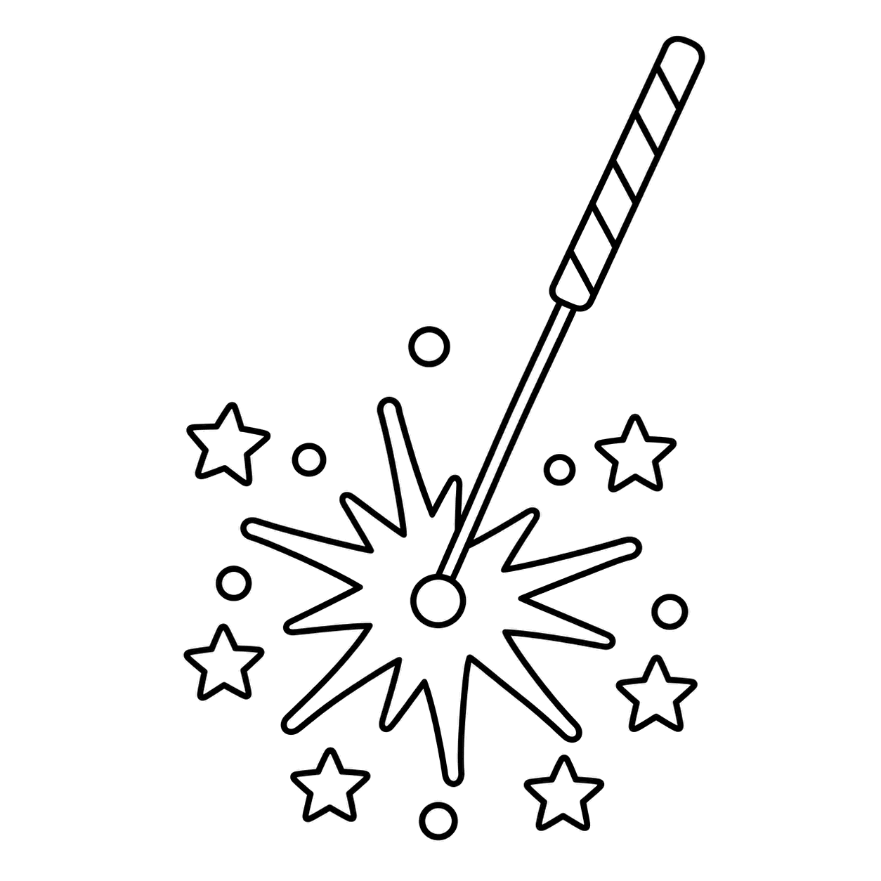 手持ち花火のぬりえ用線画