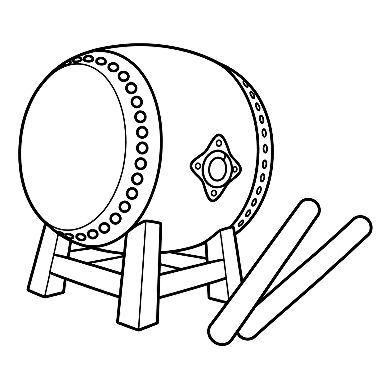 太鼓のぬりえ用線画