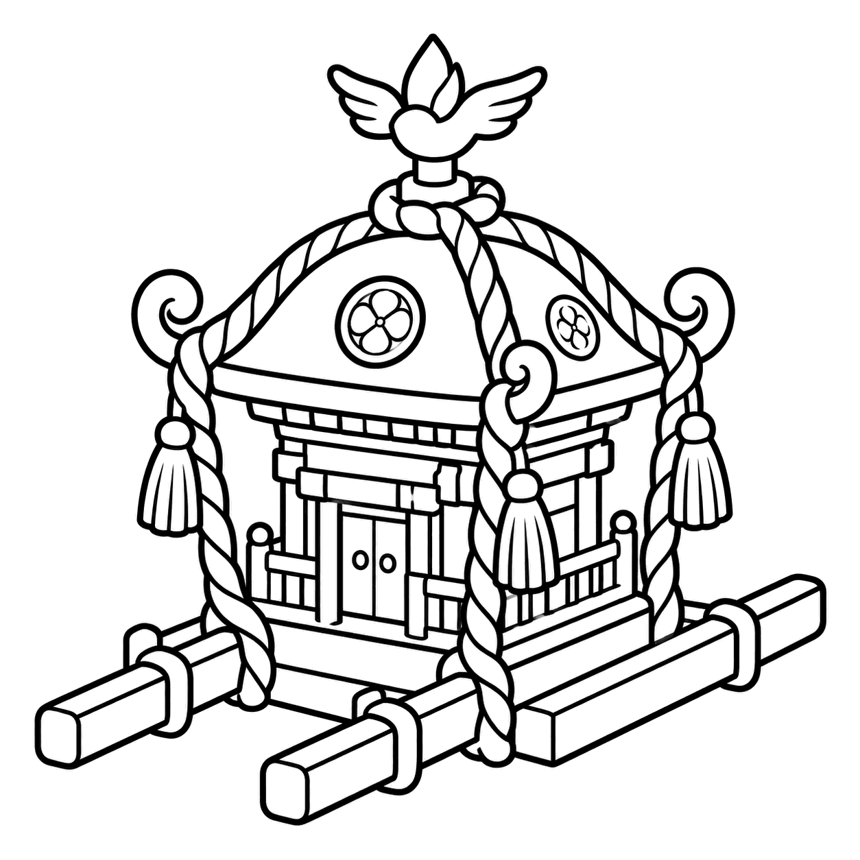 神輿のぬりえ用線画