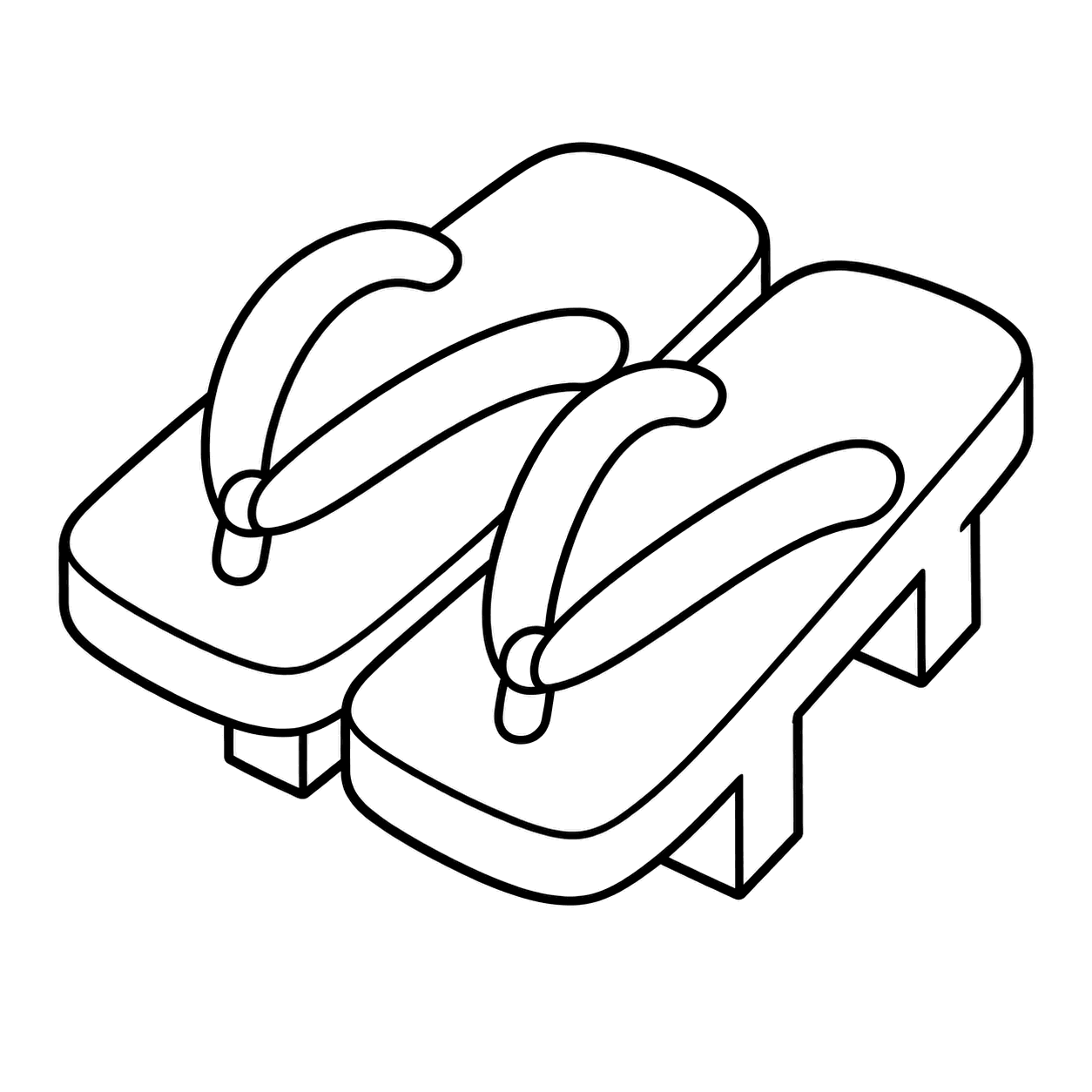 下駄のぬりえ用線画