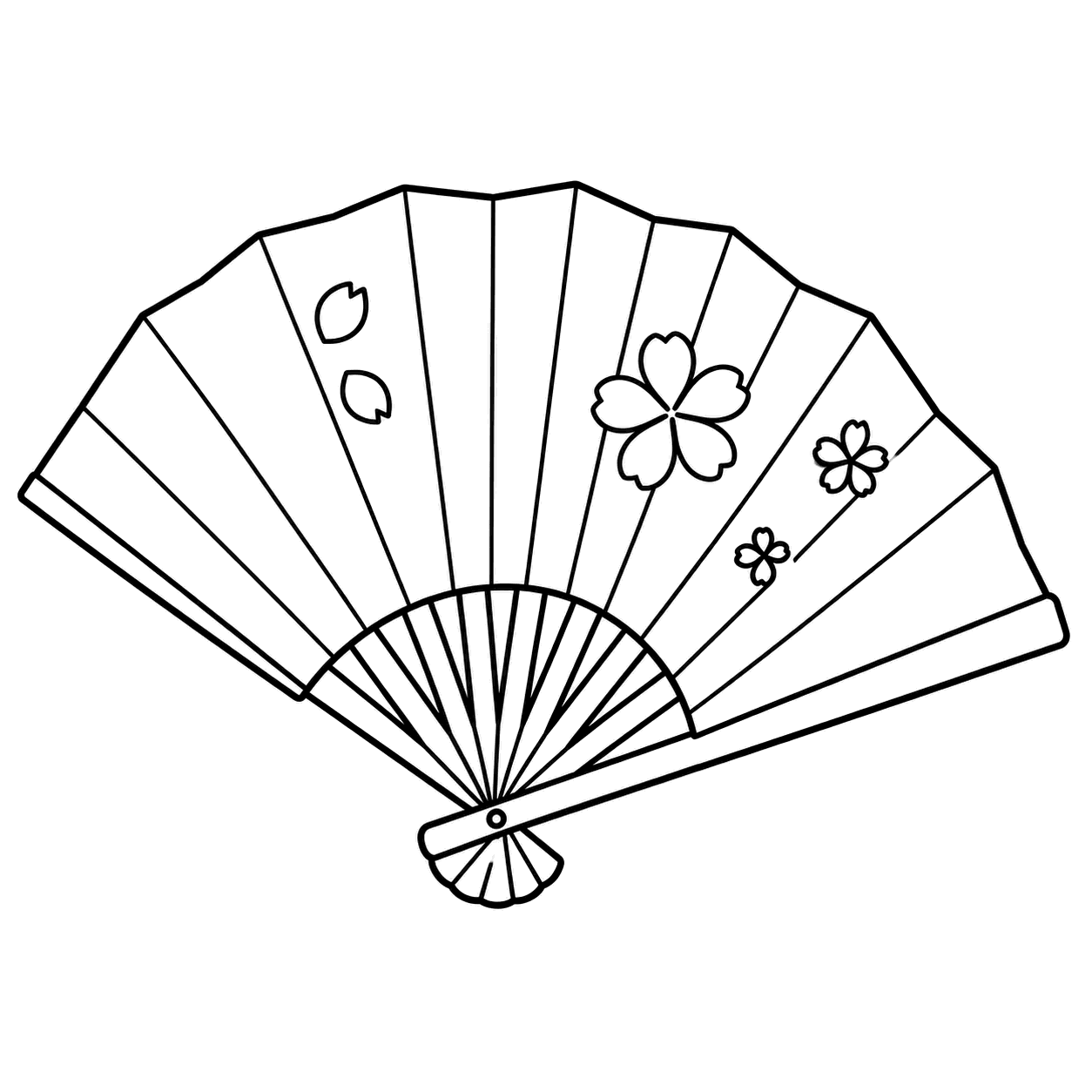 扇子のぬりえ用線画