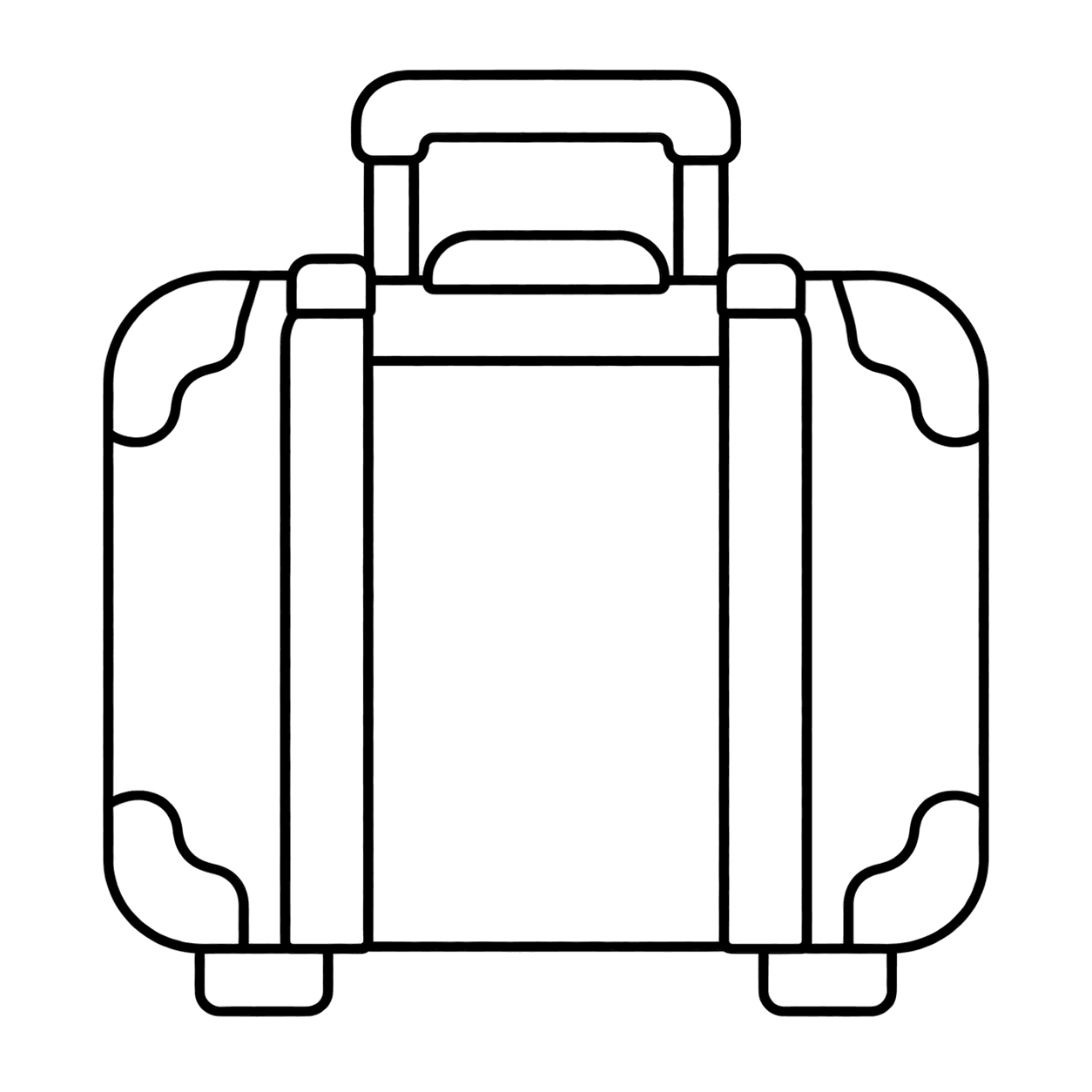 スーツケースのぬりえ用線画（旅行準備のイラスト24個・ぬりえ20種類セット）