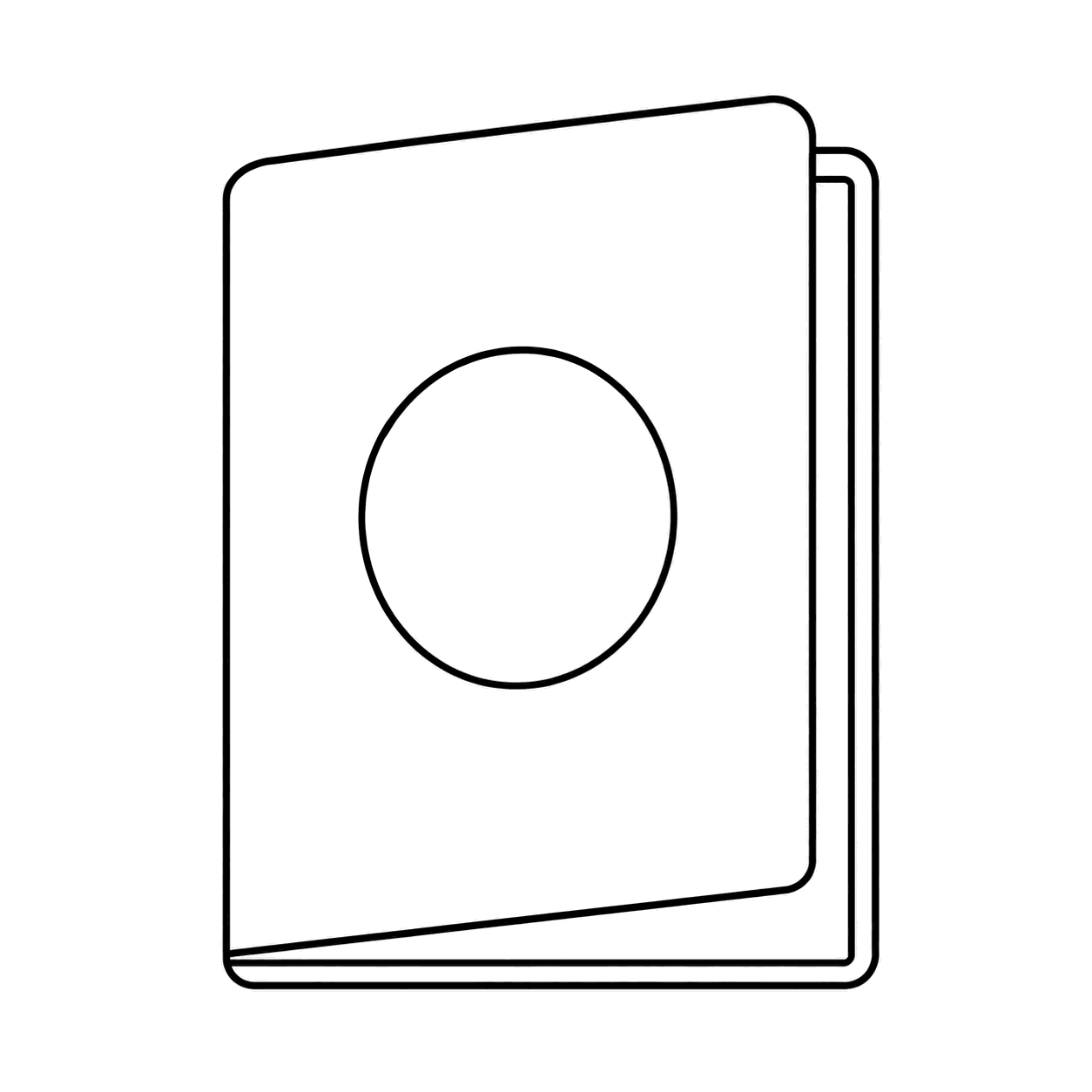 空白のパスポート冊子のぬりえ用線画