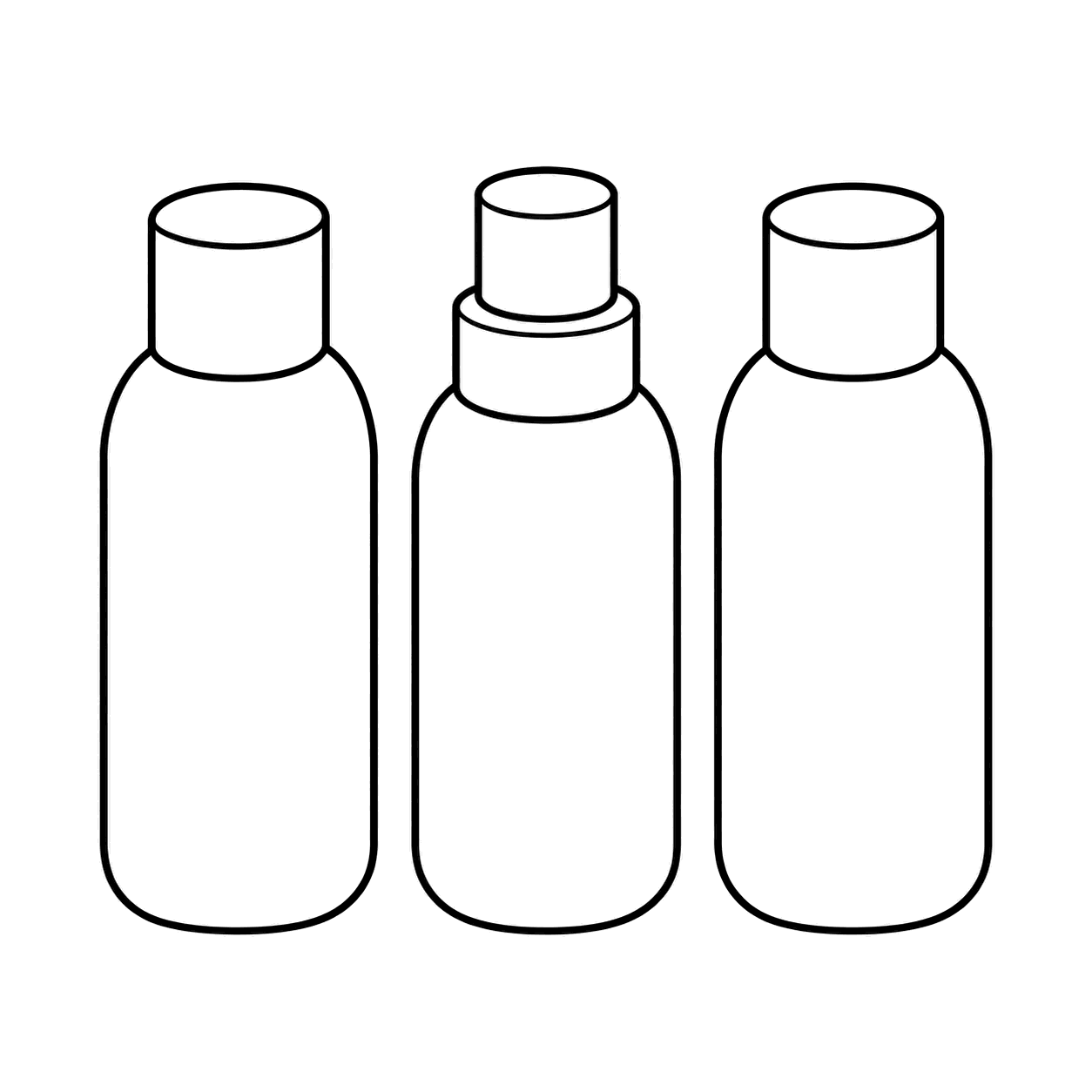 トラベルボトルセットのぬりえ用線画